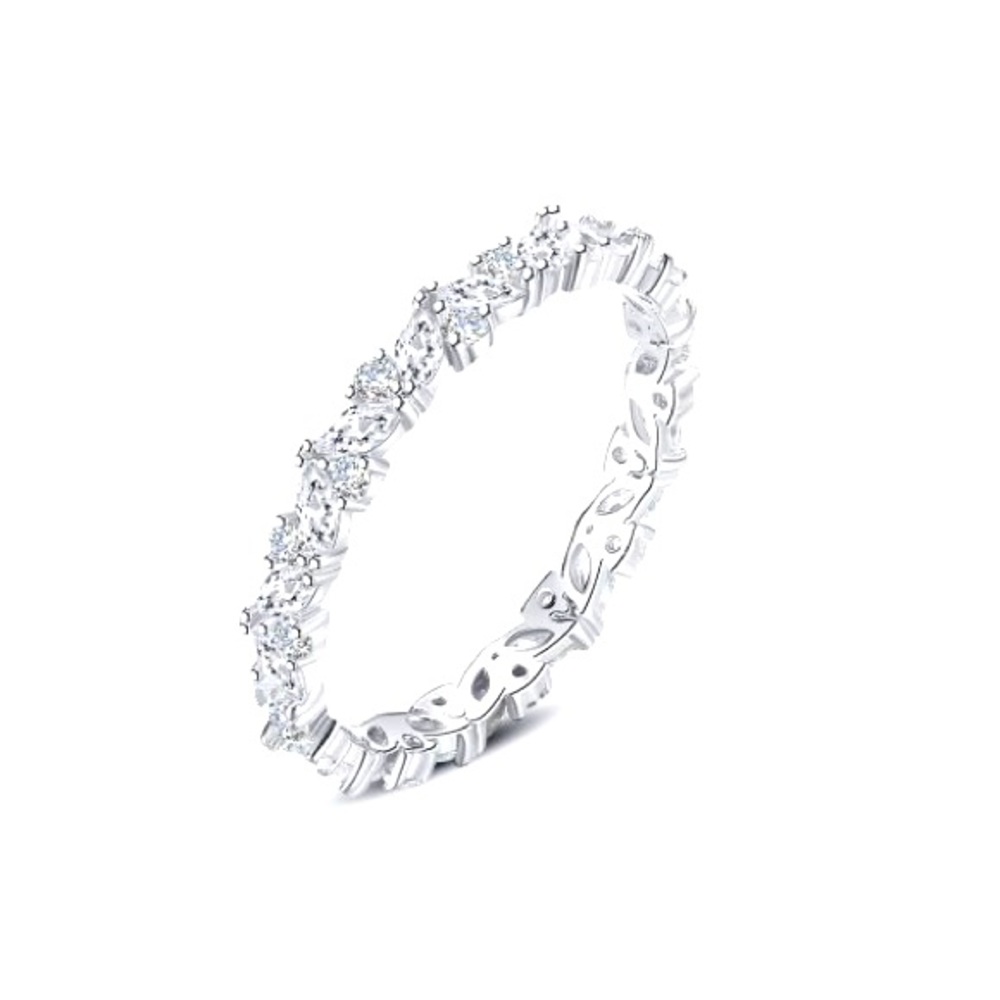 Genuine .925 Sterling Silver Cubic Zirconia CZ Ring Sz 7